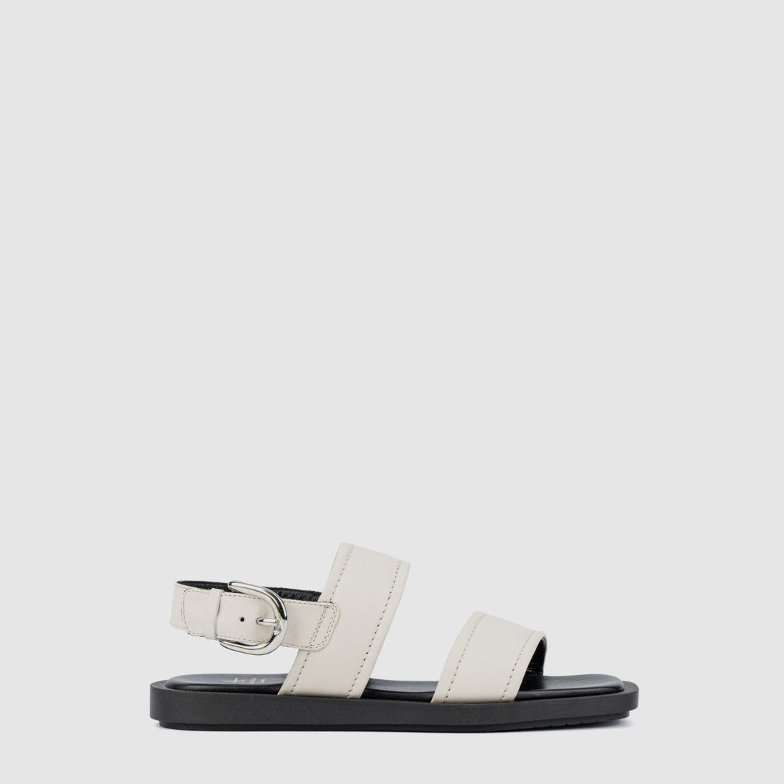 Joni squared-toe sandal in eggshell suede