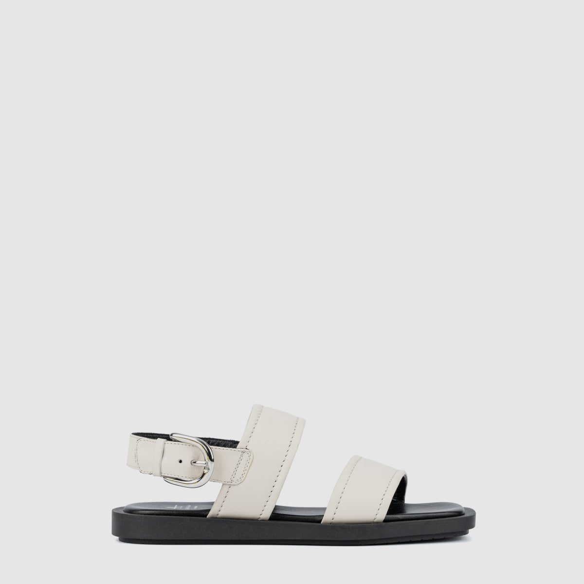 Joni squared-toe sandal in eggshell suede