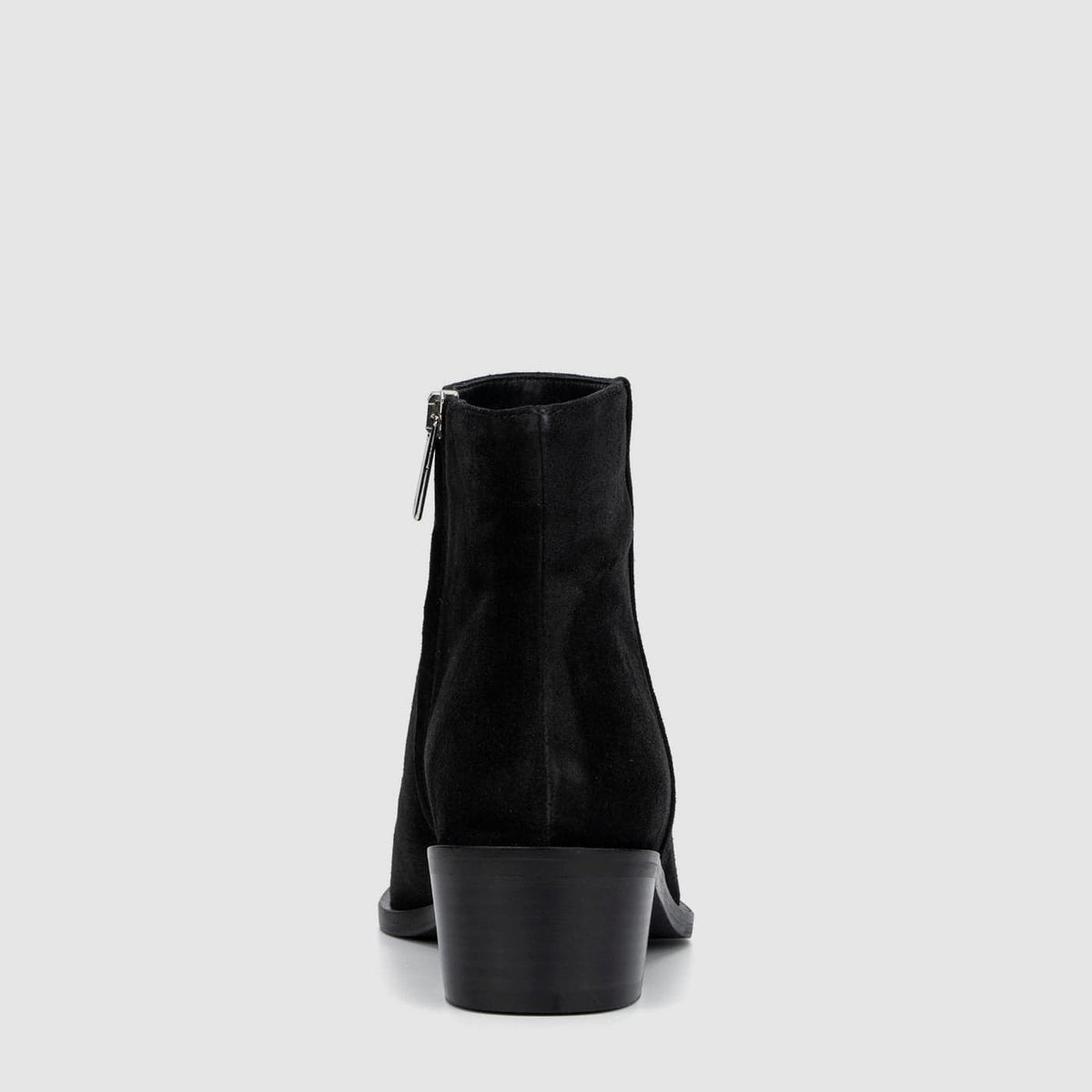 Reeta ankle boot in black suede with a low heel, alternate view