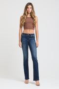 Product view 3 of blue bootcut jeans with x stitching