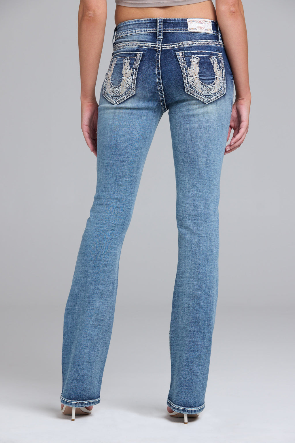 Horse Shoe Embroidered Bootcut Jeans