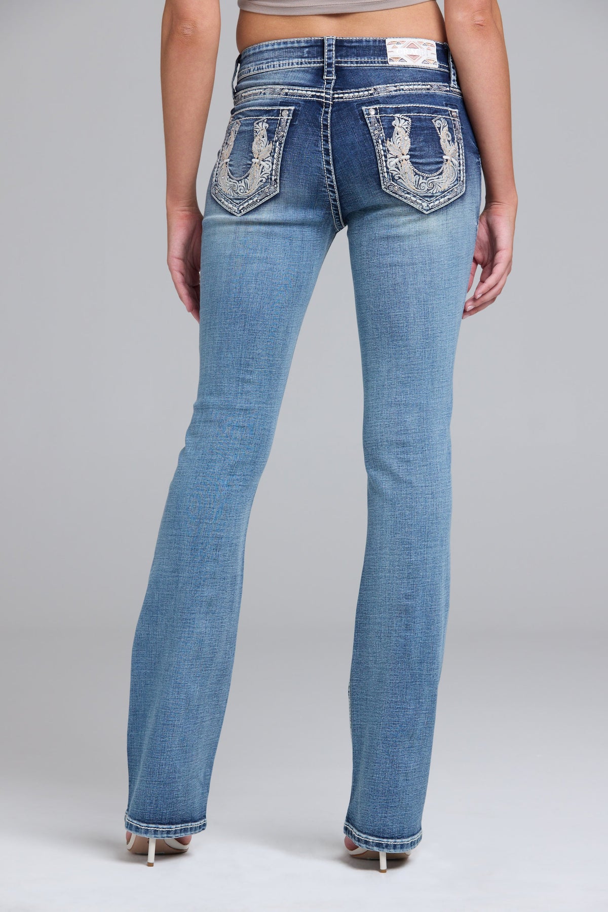 Horse Shoe Embroidered Bootcut Jeans
