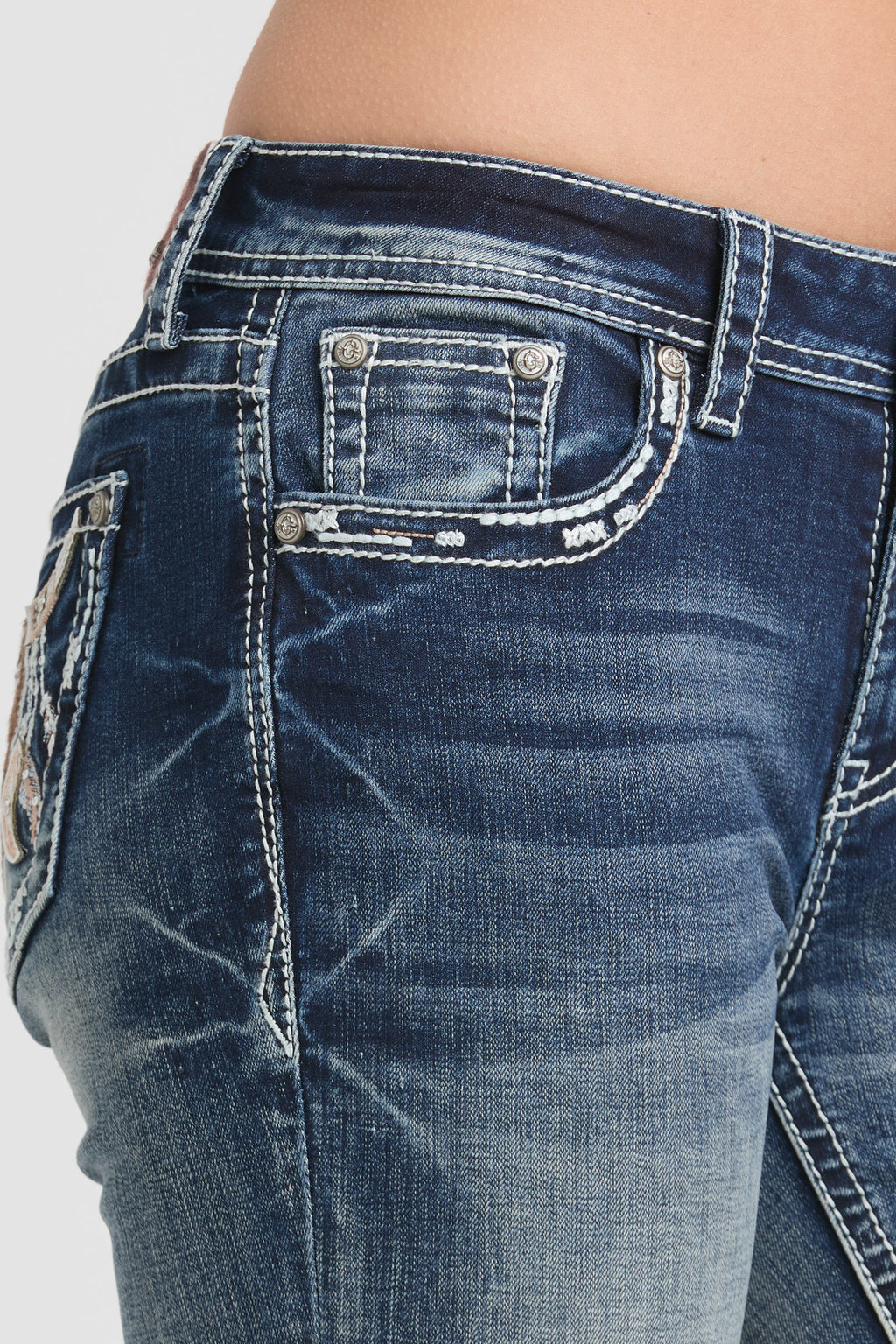 Cowhide Steer Head Bootcut Jeans
