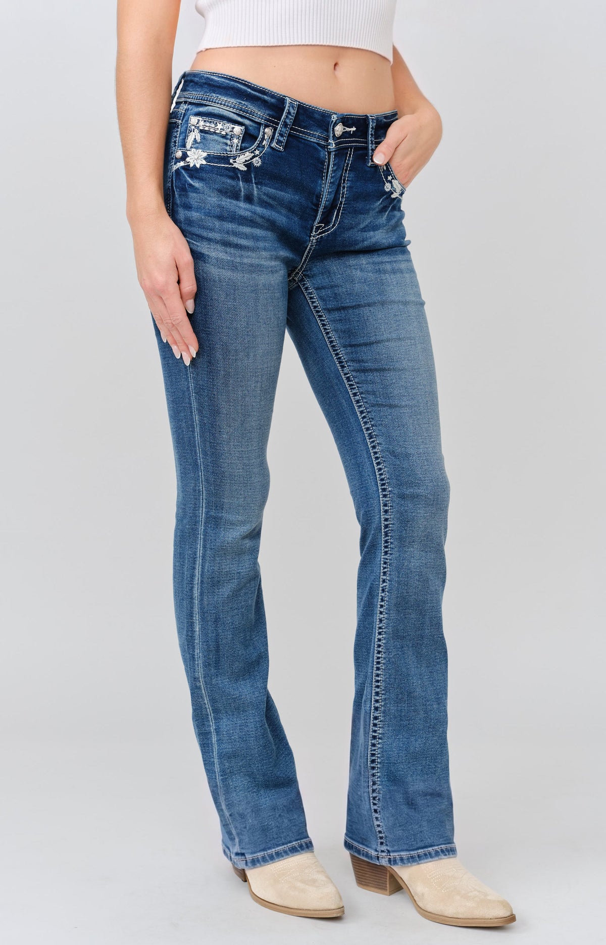 Poinsettia & Edelweiss Bootcut Jeans