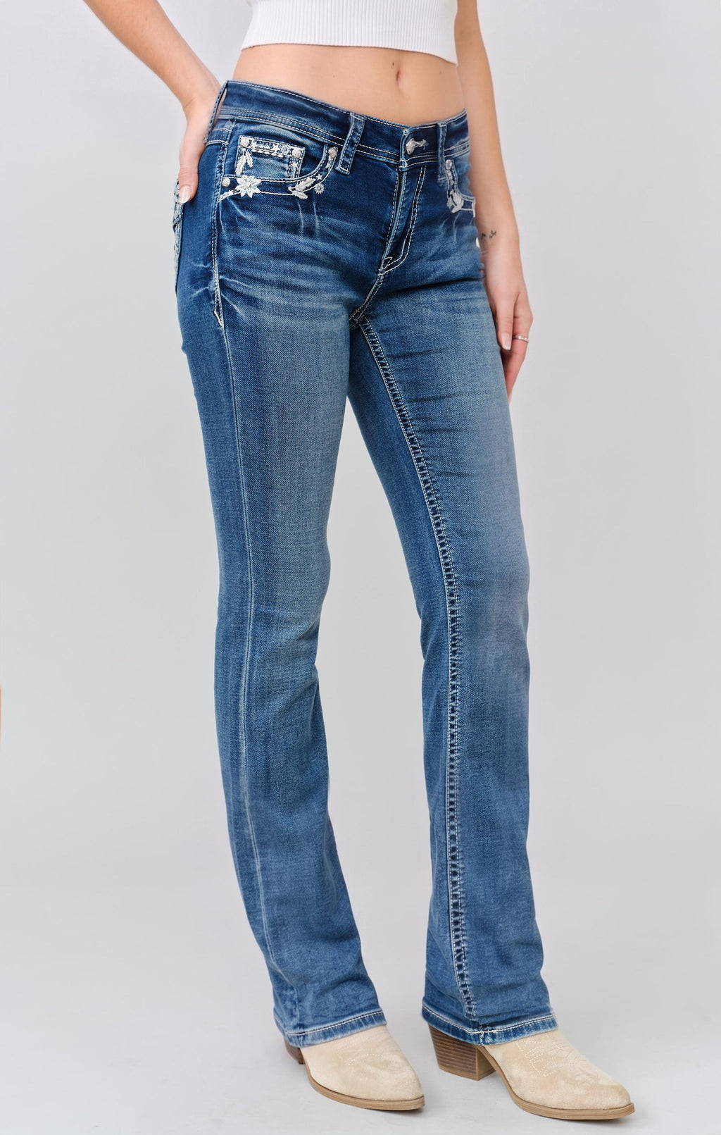 Poinsettia & Edelweiss Bootcut Jeans