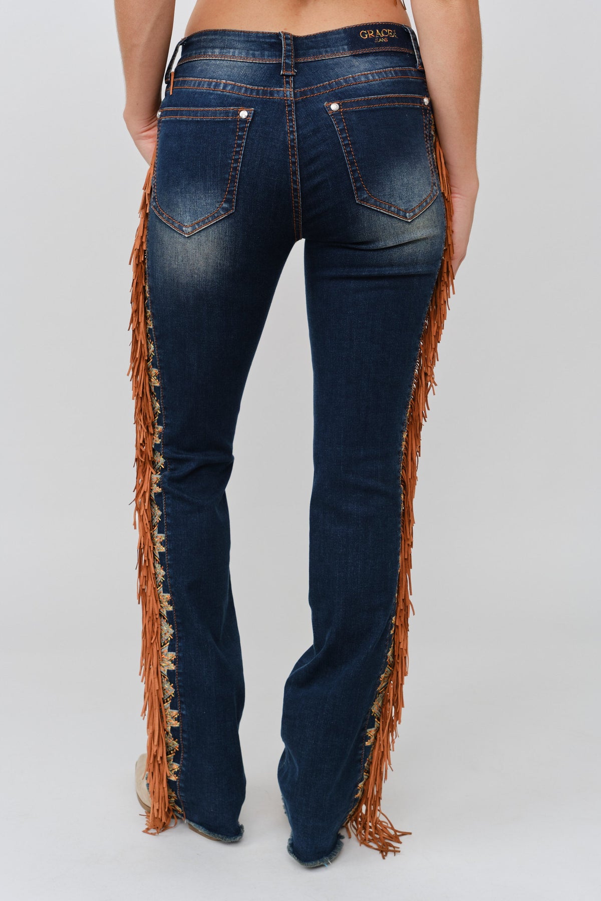 Tassel Trim Cowgirl Jeans