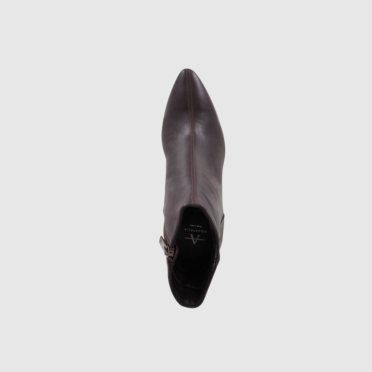 Pierra ankle boot in dark brown leather with a pointed toe, alternate view