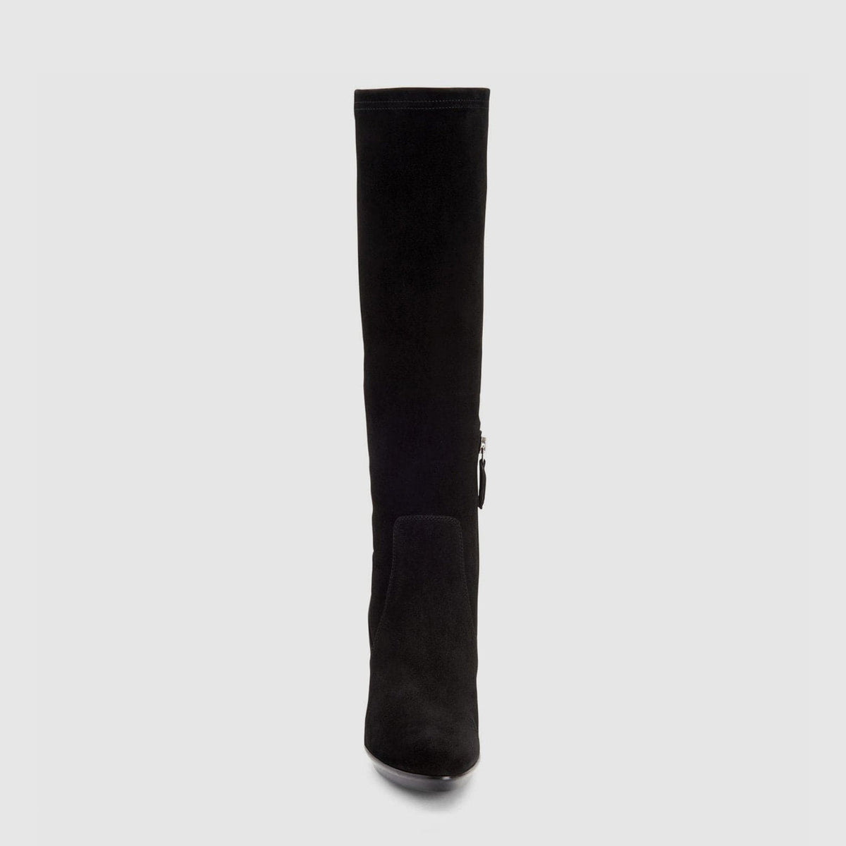 Rhumba knee high boot in black suede on a platform sole, alternate view